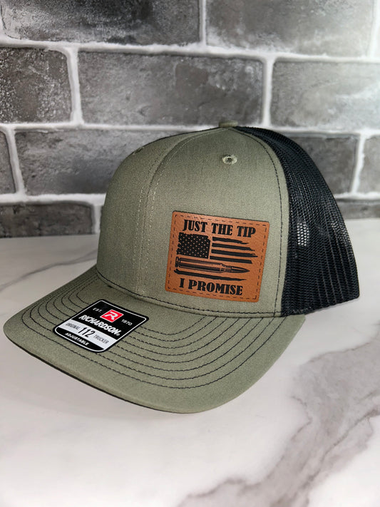 Just The Tip Army Green/Black Patch Hat