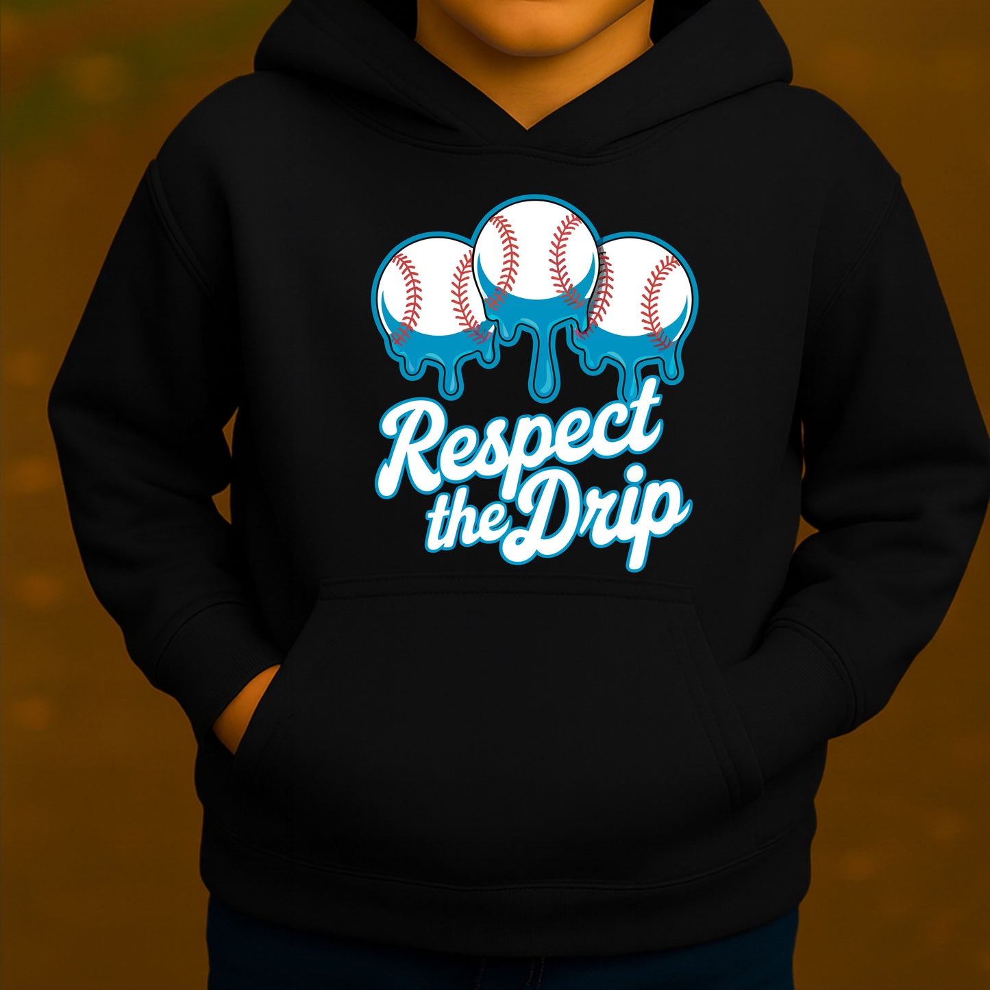 Baseball Drip Black Hoodie