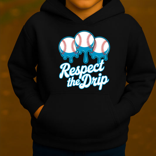 Baseball Drip Black Hoodie