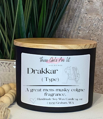 14 oz Glass Drakkar (Type) Candle