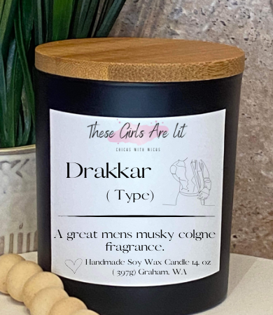 8 oz Glass Drakkar (Type) Candle