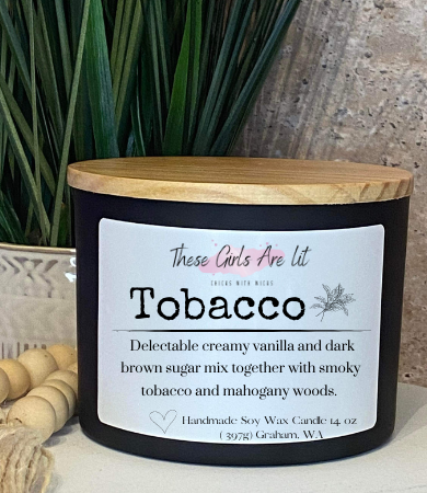 14 oz Glass Tobacco Candle