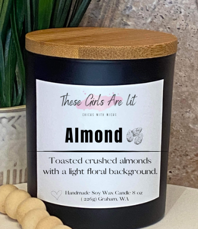 8 oz Glass Almond Candle
