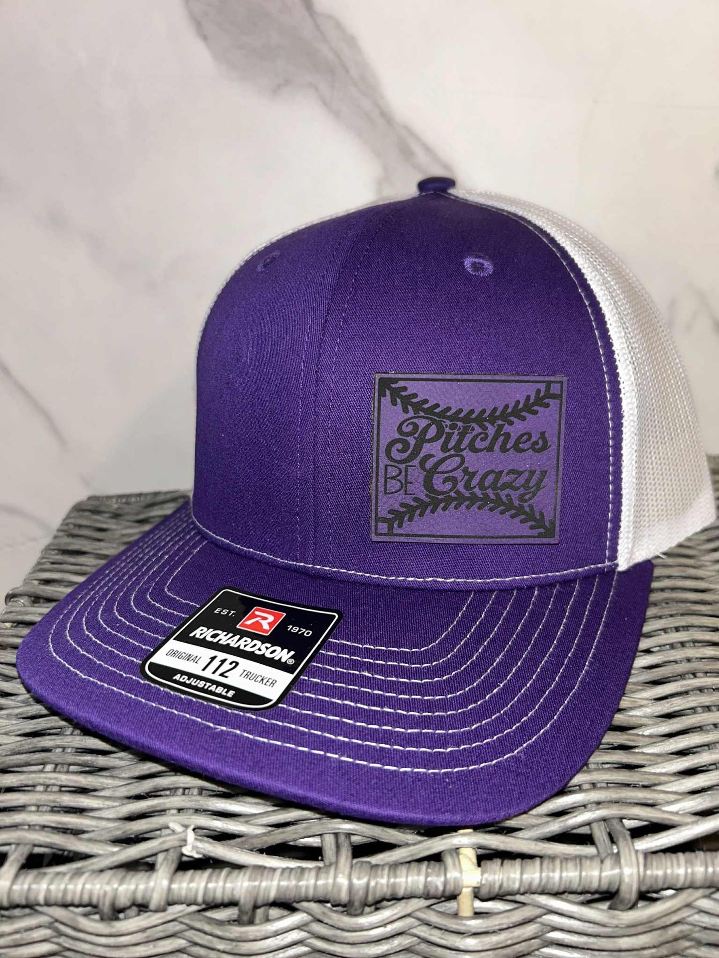 Purple/White Adjustable Trucker Hat