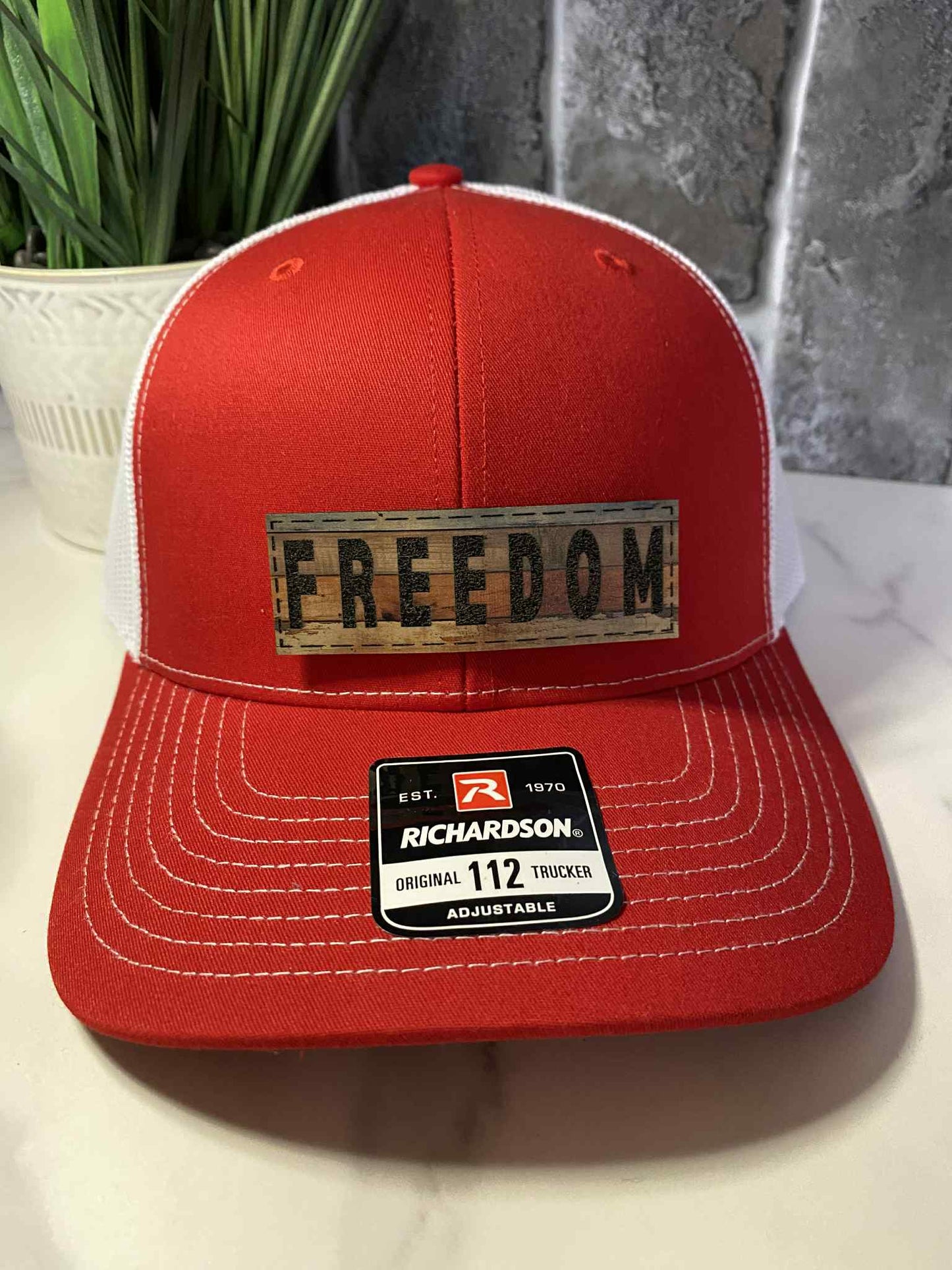 Freedom Leather Patch Trucker Hat