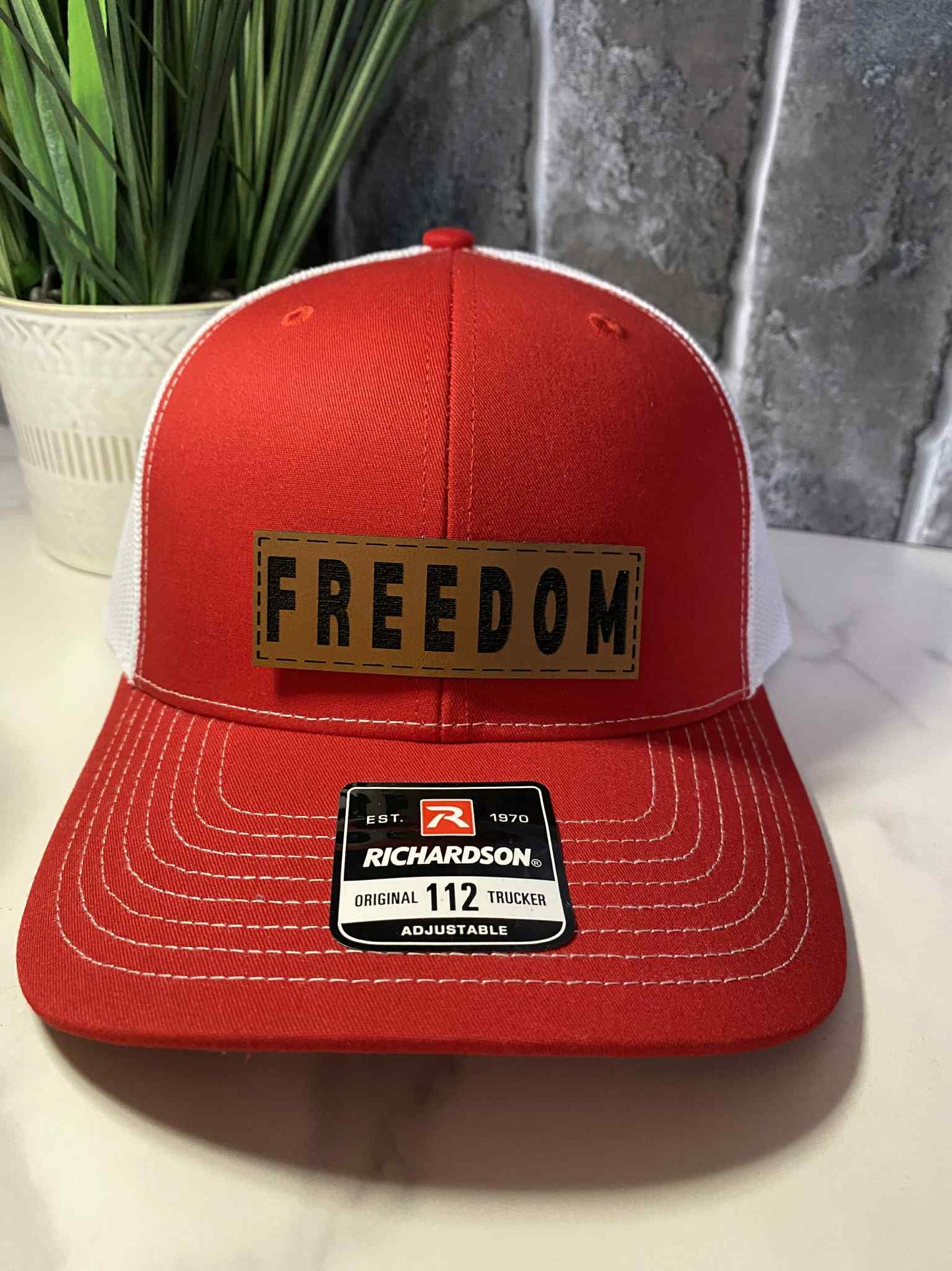 Freedom Leather Patch Trucker Hat