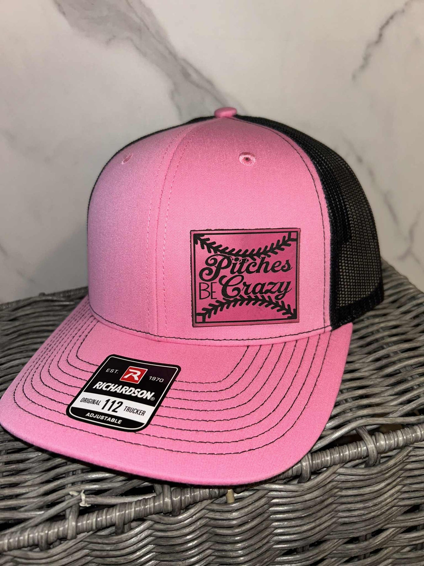 Hot Pink/Black Adjustable Trucker Hat