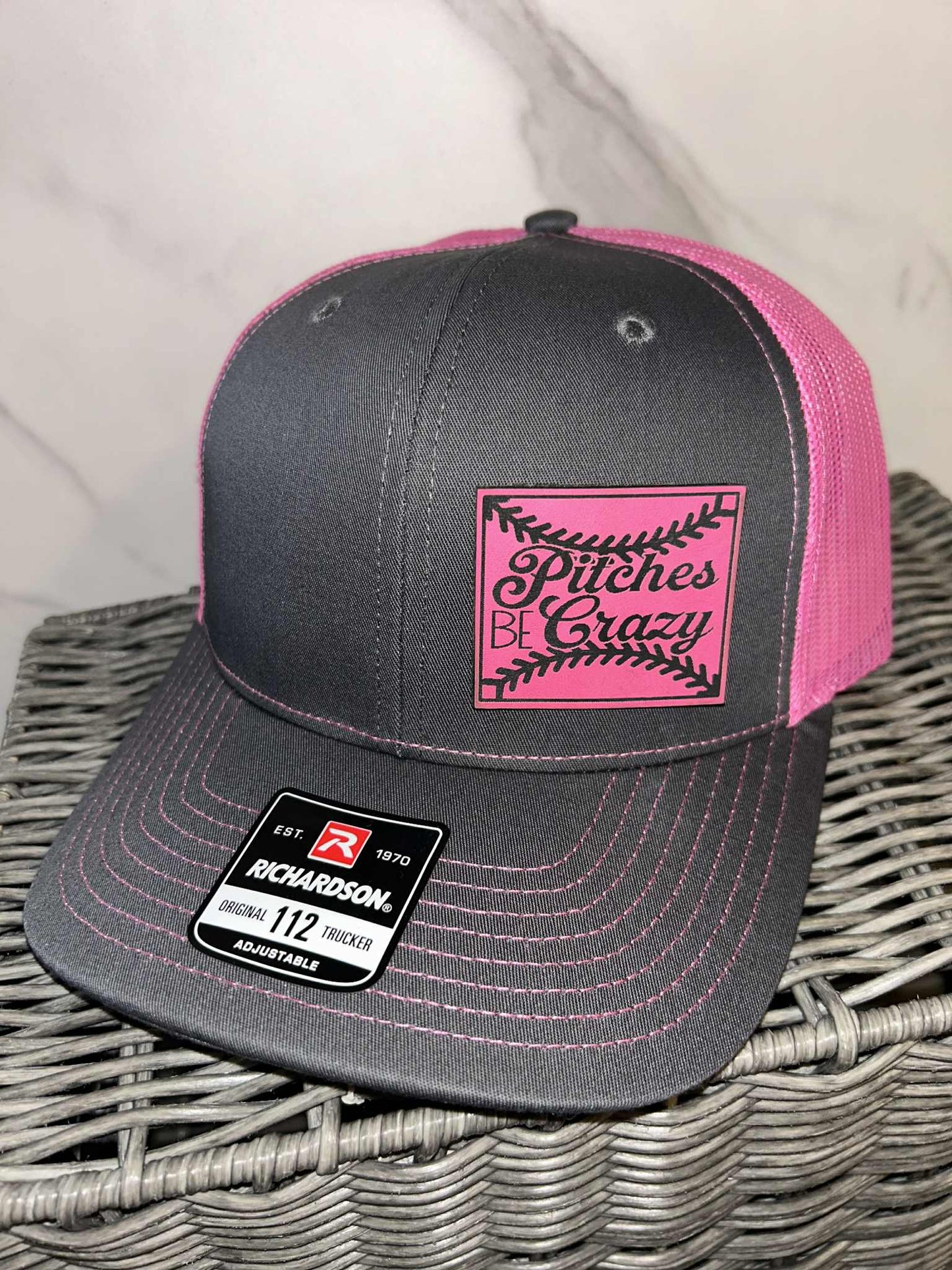 Gray/Hot Pink Adjustable Trucker Hat