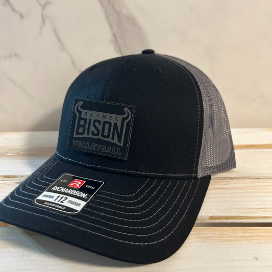 Black & Charcoal Trucker Patch Hat