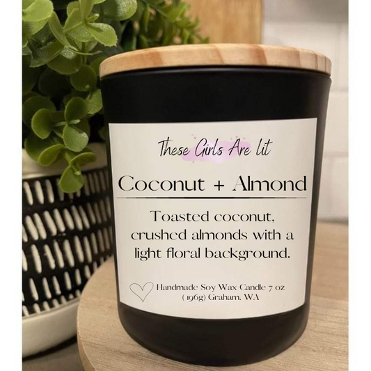 8 oz Glass Coconut & Almond Candle