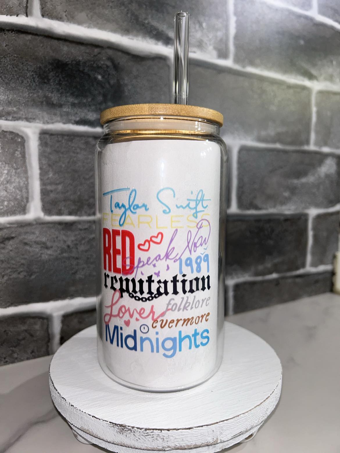 16 oz Taylor Swift Eras Glass Tumbler