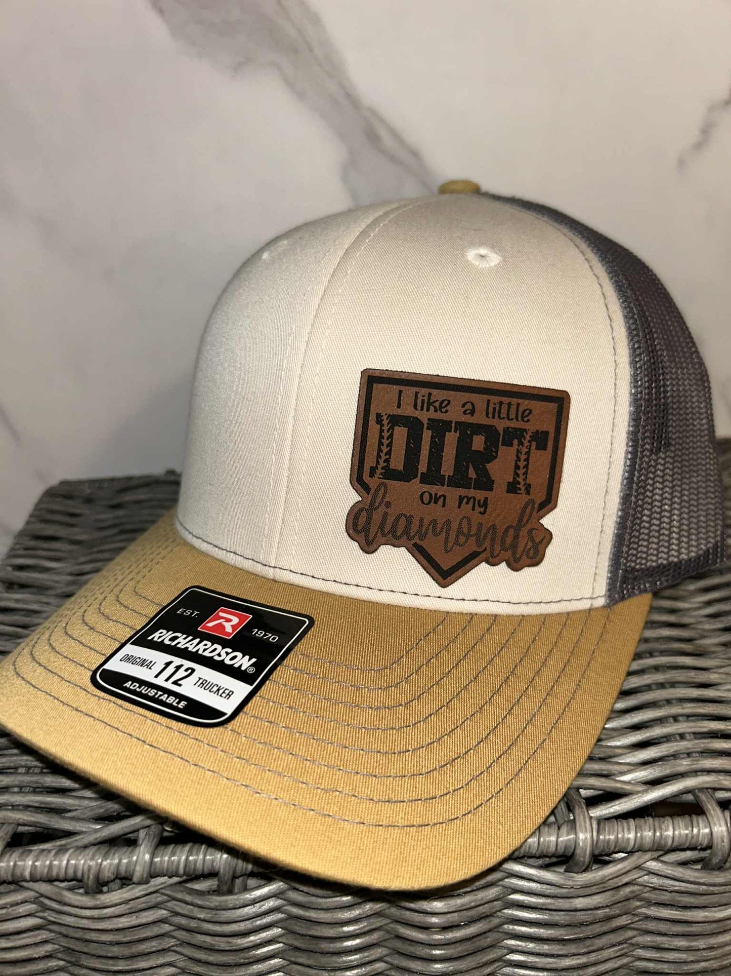 Tan/Yellow/Charcoal Adjustable Trucker Hat