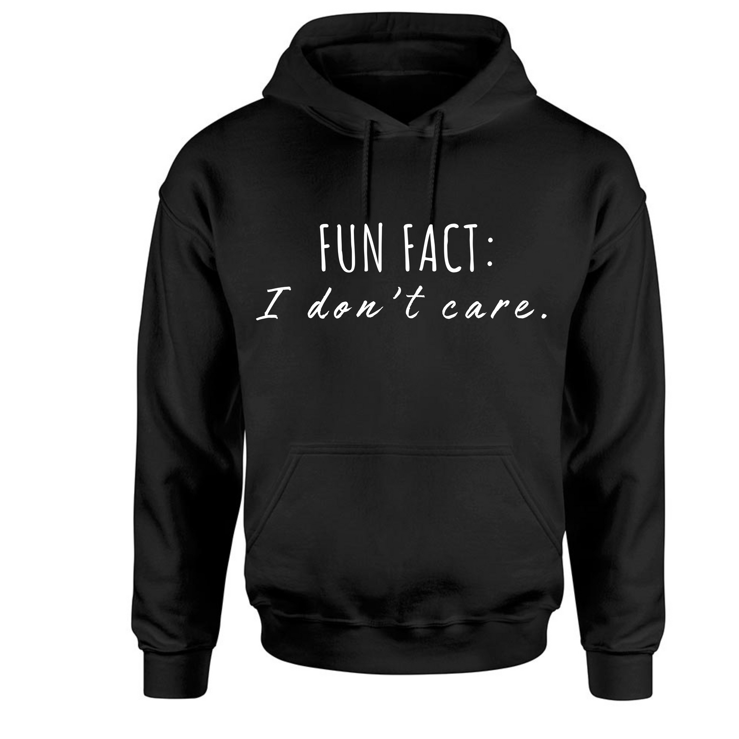 Fun Fact: I Don't Care Long Sleeve Hooded Sweatshirt