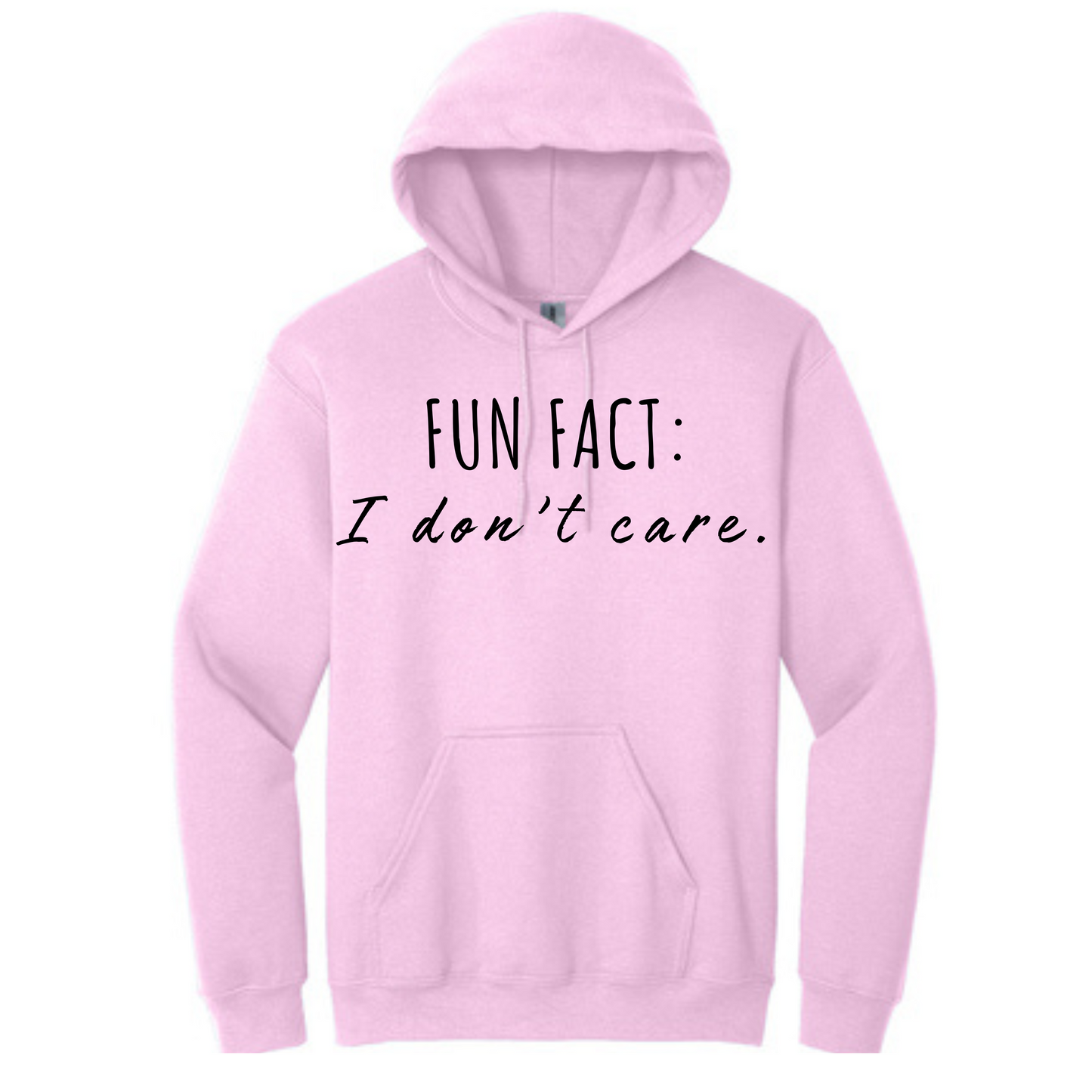 Fun Fact: I Don't Care Long Sleeve Hooded Sweatshirt