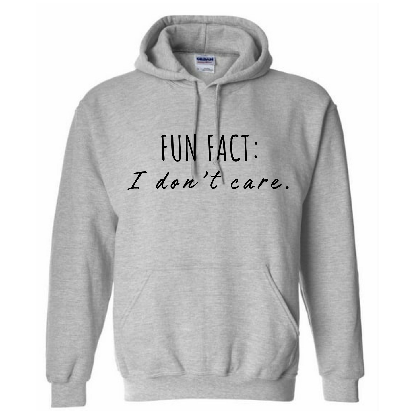 Fun Fact: I Don't Care Long Sleeve Hooded Sweatshirt