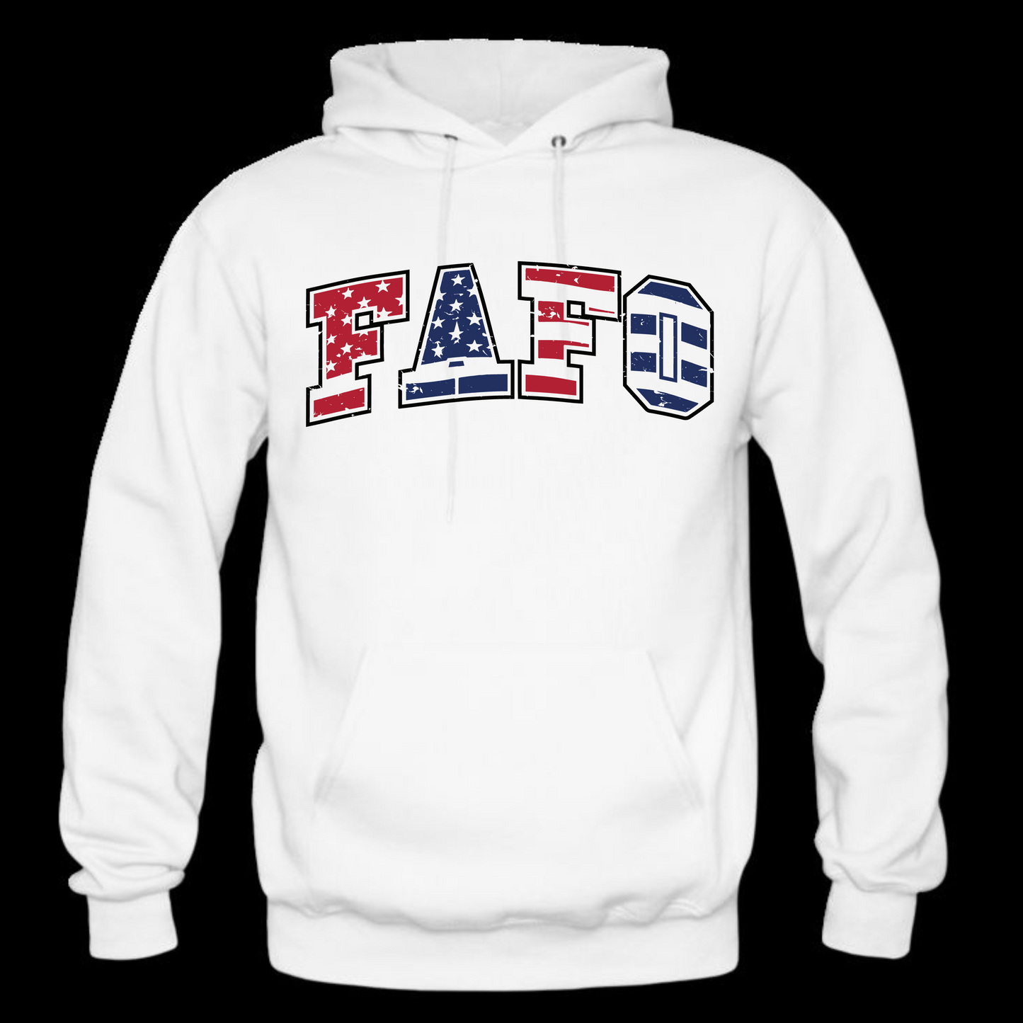 Red, White, And Blue FAFO Long Sleeve Hooded Sweatshirt