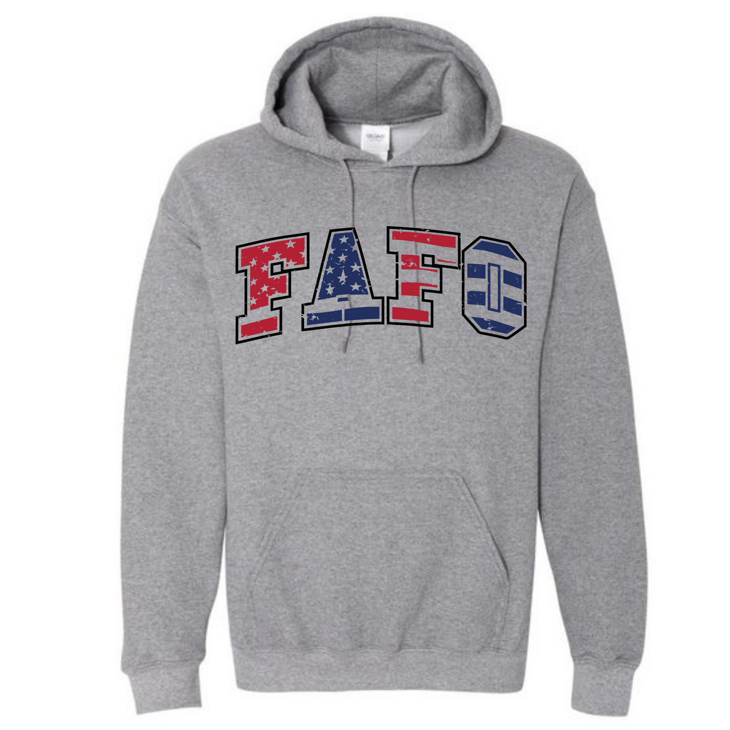 Red, White, And Blue FAFO Long Sleeve Hooded Sweatshirt