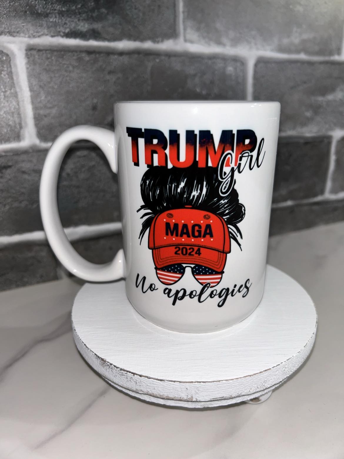 15 oz Trump Girl No Apologies MAGA Ceramic Mug