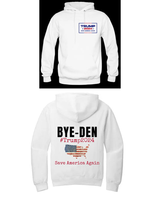 BYE-DEN Amerian Flag Long Sleeve Hooded Sweatshirt